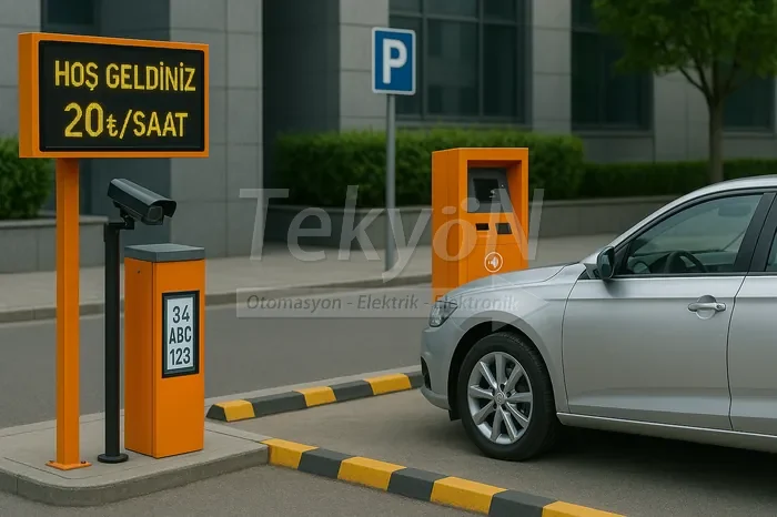 Ücretli otopark bariyer ve plaka tanıma sistemi
